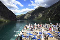 View of cruise ships in Geirangerfjord