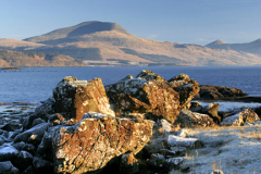 Frosty view through Loch Scridain; Isle of Mull