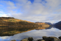 Reflections in Loch Gleann Dubh, Kylesku village