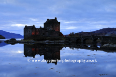 Sunset view over Eilean Donan Castle