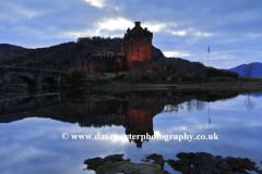 Sunset view over Eilean Donan Castle