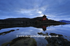 Sunset view over Eilean Donan Castle