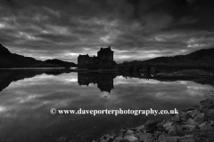 Sunset view over Eilean Donan Castle