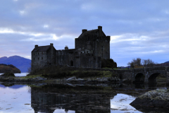 Sunset view over Eilean Donan Castle