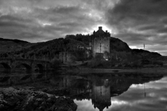 Sunset view over Eilean Donan Castle