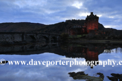 Sunset view over Eilean Donan Castle