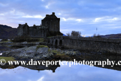 Sunset view over Eilean Donan Castle