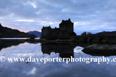 Sunset view over Eilean Donan Castle