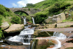 The 3 Shires Head bridge, river Dane