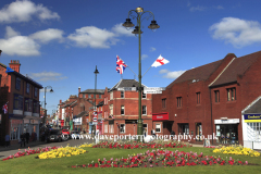 Flwer bed and Lampost,  market town of Leek