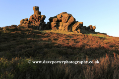 Sunset, rock formations of the Ramshaw Rocks