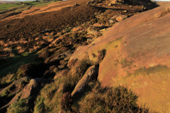 Sunset over Hen Cloud rock, the Roaches Rocks