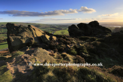 Sunset, rock formations of the Ramshaw Rocks