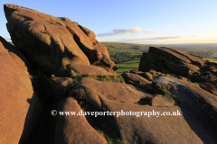 Sunset, rock formations of the Ramshaw Rocks