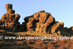 Sunset, rock formations of the Ramshaw Rocks