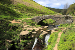 River Dane waterfalls at Three Shires Head, the meeting point of three counties