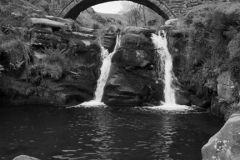 River Dane waterfalls at Three Shires Head, the meeting point of three counties