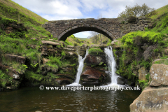 River Dane waterfalls at Three Shires Head, the meeting point of three counties