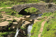 River Dane waterfalls at Three Shires Head, the meeting point of the counties