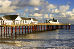 The seashore at Southwold Pier