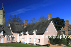 Cottages, church of St Mary, Cavendish village