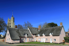 Cottages, church of St Mary, Cavendish village