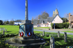 The War memorial and Cottages, Cavendish village