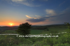 Sunset over the South Downs, Findon village