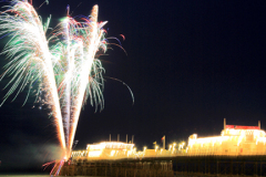 Fireworks over the Victorian Pier, Worthing town