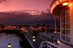 Dusk over the Victorian Pier, Worthing town