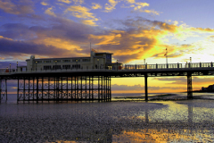 Dusk over the Victorian Pier, Worthing town