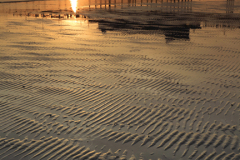 Sunset over the Victorian Pier, Worthing town