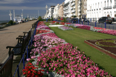 Hotels and gardens on the promenade, Eastbourne