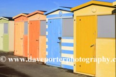 Colourful wooden Beach huts, Seaford town