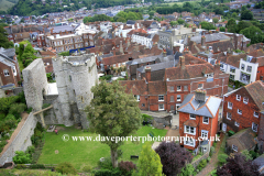 View over Lewes town from Lewes castle