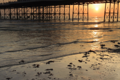 Sunset over the Victorian Pier, Worthing town