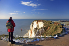 Walker at the Lighthouse at Beachy Head