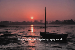 Dawn over the boats in Bosham Harbour