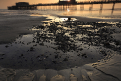 Sunset over the Victorian Pier, Worthing town