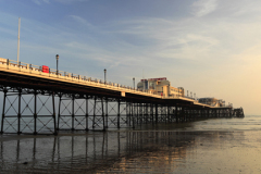 Sunset over the Victorian Pier, Worthing town