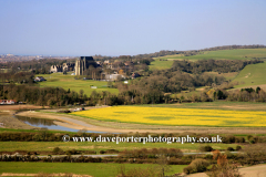 View over the river Adur valley to Lancing village