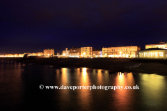 Dusk over the Victorian Pier, Worthing town