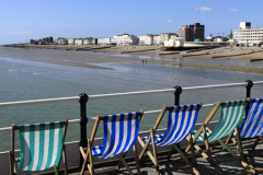 Deckchairs on the Victorian Pier, Worthing town