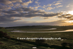 Sunset, Ox Bow river meander, Cuckmere River Haven