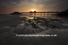 Sunset over the Victorian Pier, Worthing town