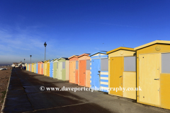 Colourful wooden Beach huts, Seaford town