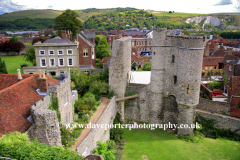 View over Lewes town from Lewes castle