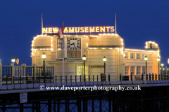 Dusk over the Victorian Pier, Worthing town