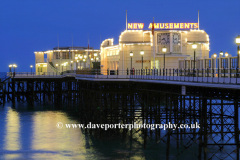 Dusk over the Victorian Pier, Worthing town