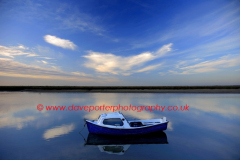 Dusk colours over a Fishing Boat in Blakeney village